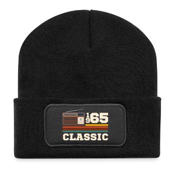 Anniversaire 1965 retro classic - Beanie recyclé à patch - noir - Devant