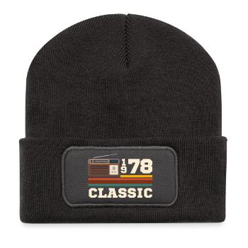 Anniversaire 1978 retro classic - Beanie recyclé à patch - charbon - Devant