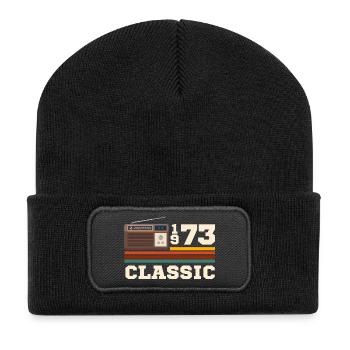Jubiläum 1973 Retro-Klassiker - Recycelte Patch Beanie - Schwarz - Vorne