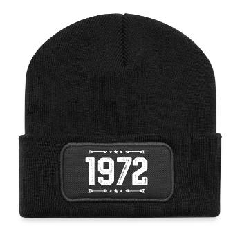 Vintage 1972 Vintage 53rd Birthday 1972 - Recycled Patch Beanie - black - Front
