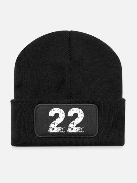 22 - Recycelte Patch Beanie - Schwarz