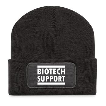 biotech support - Recycelte Patch Beanie - Dunkelgrau - Vorne