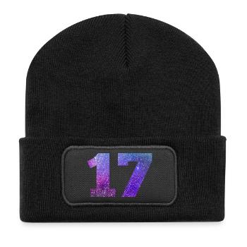Numéro 17 galaxie - Beanie recyclé à patch - noir - Devant