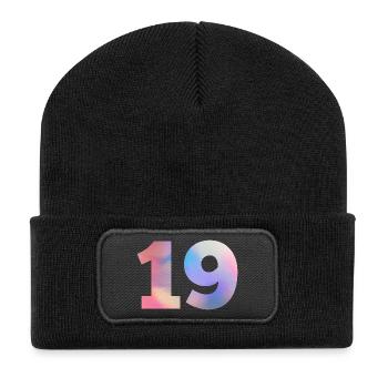 Colorful Number 19 - Recycled Patch Beanie - black - Front