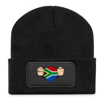 South Africa flag design used - Recycled Patch Beanie - black - Front