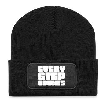 Every step counts - Recycled Patch Beanie - black - Front