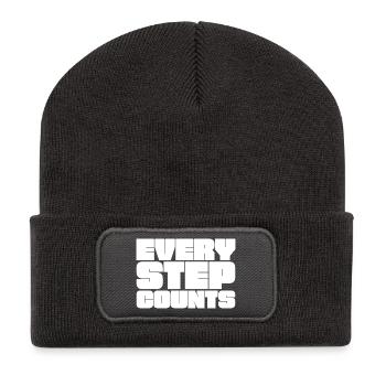 Every step counts - Recycled Patch Beanie - dark grey - Front