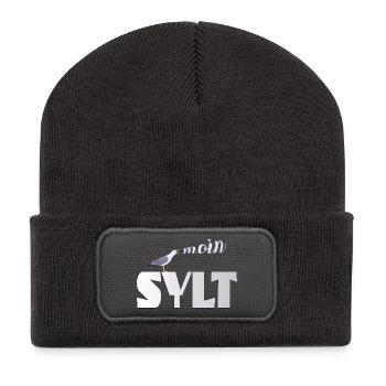 Sylt Möwe & Moin Design - Recycelte Patch Beanie - Dunkelgrau - Vorne