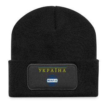 Fierté ukrainienne, drapeau ukrainien - Beanie recyclé à patch - noir - Devant