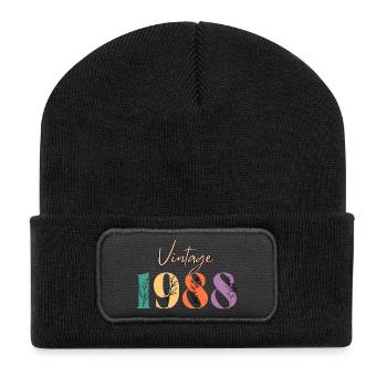 Vintage 1988 Floral - Recycled Patch Beanie - black - Front