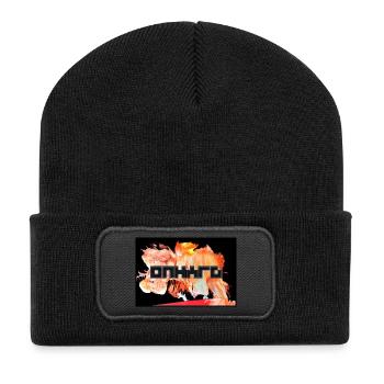 Orange ist das neue blaue, Dämonen-Logo - Recycelte Patch Beanie - Schwarz - Vorne