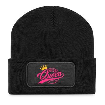Beer Pong Queen 3 - Recycelte Patch Beanie - Schwarz - Vorne
