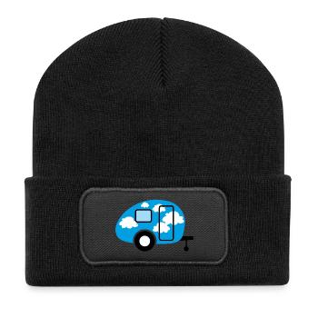 Caravane Caravane Nuages Météo Ciel Camper Camp - Beanie recyclé à patch - noir - Devant