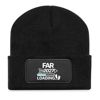Far 2027- Papa 2027 Schwedisch - Recycelte Patch Beanie - Schwarz - Vorne