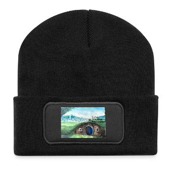 Tolkien Hole Landscape Art - Recycled Patch Beanie - black - Front