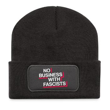 PAS D’AFFAIRES AVEC LES FASCISTES - Beanie recyclé à patch - charbon - Devant