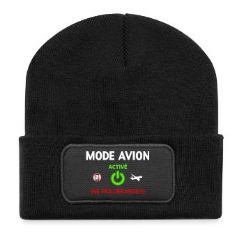 Design Fashion Airplane Activation Fun - Recycled Patch Beanie - black - Front