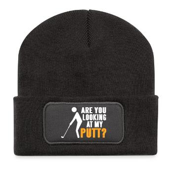 Funny Bogey Every Hole Threw Putter in Pond - Recycelte Patch Beanie - Dunkelgrau - Vorne