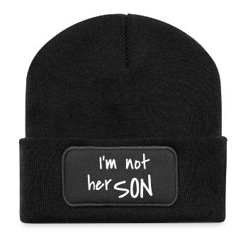 Je ne suis pas son fils - Beanie recyclé à patch - noir - Devant
