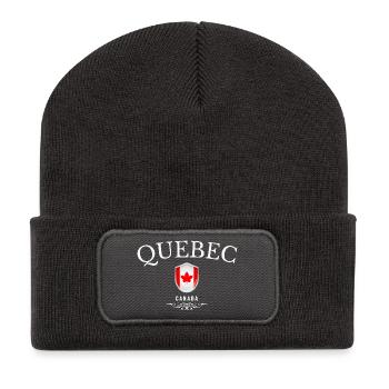 Québec Canada, souvenir Québec - Beanie recyclé à patch - charbon - Devant