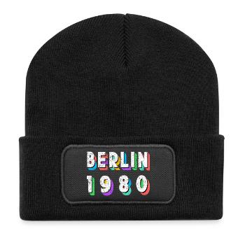 Berlin 1980 Retro Neon - Recycled Patch Beanie - black - Front