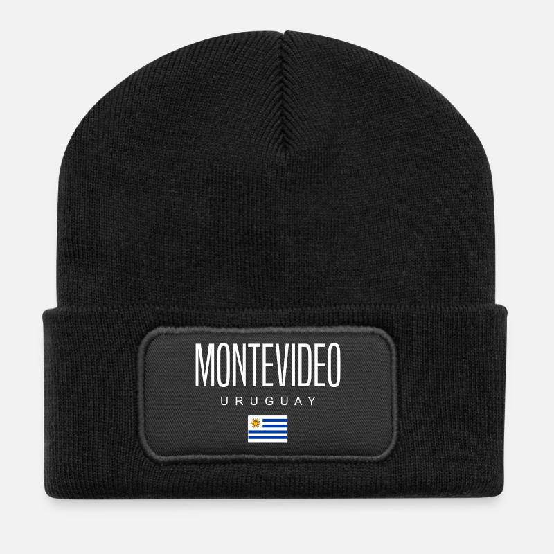 Montevideo Uruguay Uruguayer - Recycelte Patch Beanie - Schwarz