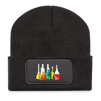 Colorful Laboratory Glassware Collection - Recycled Patch Beanie - dark grey - Front