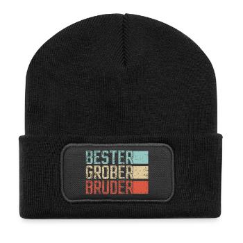 Meilleur Big Brother Retro - Beanie recyclé à patch - noir - Devant
