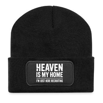 Heaven Is My Home Jesus Cross Christian - Recycled Patch Beanie - black - Front