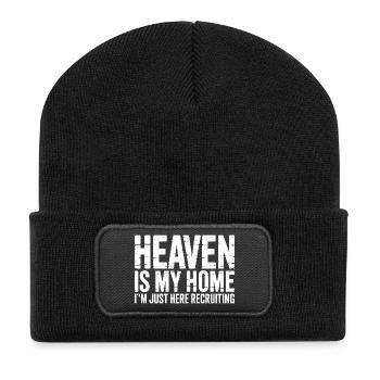 Heaven Is My Home Jesus Cross Christian - Recycled Patch Beanie - black - Front