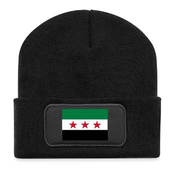 Drapeau étoile vert blanc noir - Beanie recyclé à patch - noir - Devant