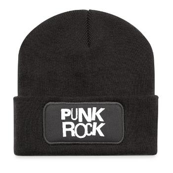 Typographie Punk Rock Bold - Beanie recyclé à patch - charbon - Devant