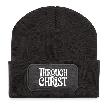 Trough Christ Jesus Christians Faith - Recycled Patch Beanie - dark grey - Front