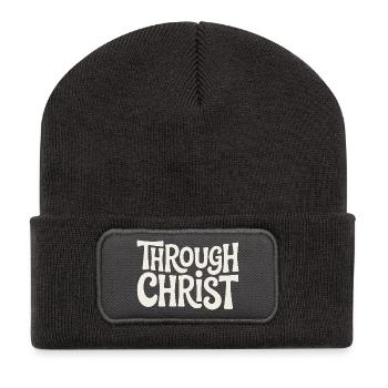 Trough Christ Jesus Christians Faith - Recycled Patch Beanie - dark grey - Front