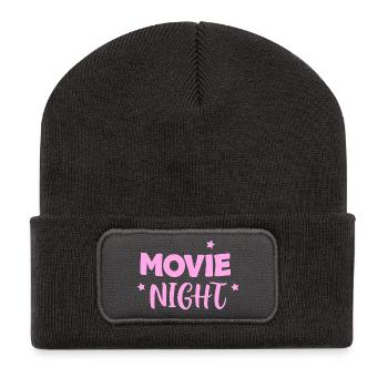 Nuit Cinéma Rose - Beanie recyclé à patch - charbon - Devant