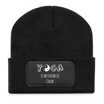 Yoga is my favourite color - Recycled Patch Beanie - black - Front