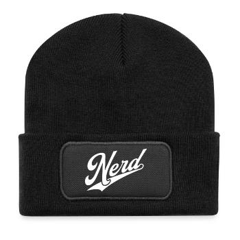NERDY forever - NERD retro white - Recycled Patch Beanie - black - Front