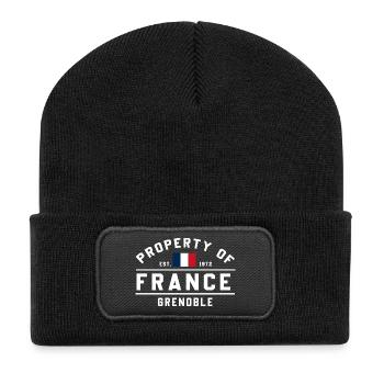 Französische Immobilien Grenoble - Recycelte Patch Beanie - Schwarz - Vorne