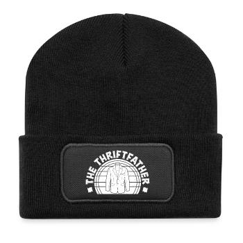 Friperie The Thriftfather Love Thrifting - Beanie recyclé à patch - noir - Devant