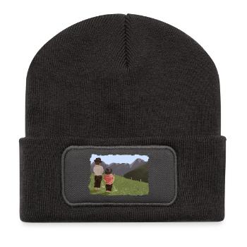 Biesler - Recycelte Patch Beanie - Dunkelgrau - Vorne