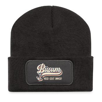 Vacances à la mer du Nord LA MER DEVIENT TOUJOURS DRÔLE - Beanie recyclé à patch - charbon - Devant