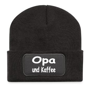 Opa - Recycelte Patch Beanie - Dunkelgrau - Vorne
