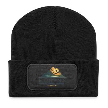 Nationalpark Écrins Französische Alpen Gletscher - Recycelte Patch Beanie - Schwarz - Vorne