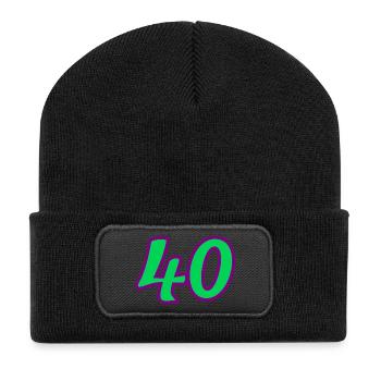 40. 40 ANS. 40e ANNIVERSAIRE. ANNIVERSAIRE 40 ANS. - Beanie recyclé à patch - noir - Devant
