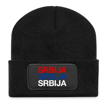 Serbia Serbien - Beanie recyclé à patch - noir - Devant