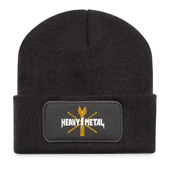 Heavy-Metal-Gitarrenlogo - Recycelte Patch Beanie - Dunkelgrau - Vorne