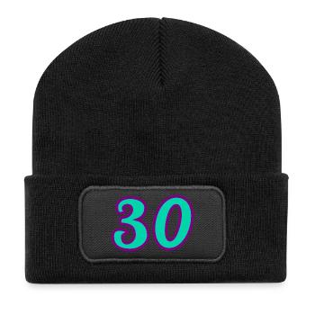 30. 30 ANS. 30e ANNIVERSAIRE. ANNIVERSAIRE 30 ANS. - Beanie recyclé à patch - noir - Devant