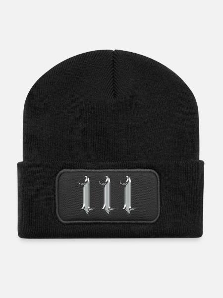 Angel Number 111 Intuition  - Recycled Patch Beanie - black