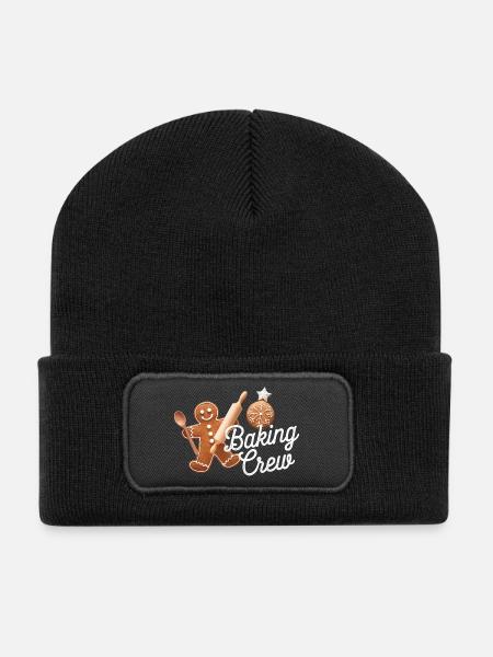 Baking Crew Lebkuchenmann Weihnachten backen - Recycelte Patch Beanie - Schwarz