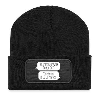 Totalement une supposition - Aucune idée au travail - Beanie recyclé à patch - noir - Devant
